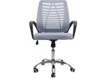 Sedia Da Ufficio HWC-L44, Sedia Da Scrivania Per Computer, Schienale Ergonomico, Rivestimento In Rete In Tessuto/Tessuto ~ Grigio