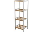 Dochtmann Scaffale A Ripiani 4 Piani 35X30X100 Cm, Bianco, Bambù