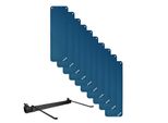10X Tappeto Da Ginnastica Oliver Con Occhielli E Supporto A Parete 180 X 60 X 1 Cm - Blu
