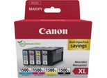 Canon PGI-1500XL Bk/C/M/Y Multipack - Confezione Da 4 Pezzi - Xl - Nero, Giallo, Ciano, Magenta - Originale - Contenitore D'inchiostro - Per Ma