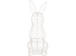 Clayre & Eef Cestino Per Uova Di Coniglio 39 Cm In Metallo Bianco