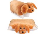 Cuscino Peluche Per Cani Brubaker - Peluche E Cuscino 2 In 1 - Cuscino Peluche 40 X 30 Cm Con Chiusura In Velcro, Marrone