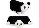 Cuscino Peluche Panda Brubaker - 2 In 1 Peluche E Cuscino Peluche 40 X 30 Cm - Cuscino Animale Cuscino Panda Peluche - Nero Bianco