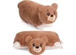 Cuscino Orso Di Peluche Brubaker - Orsetto E Cuscino Di Peluche 2 In 1 - Peluche 40 X 30 Cm - Orsetto, Marrone