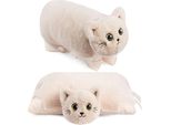 Brubaker Cuscino Peluche Gatto - Peluche E Cuscino 2 In 1 - 40 X 30 Cm Gatto Peluche, Beige