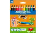 Bic Kids Matite Colorate Triangolari Multisuperficie Confezione Da 10 Matite Incl. Temperino