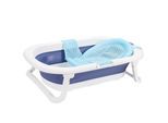 Clanmacy Vasca Da Bagno Per Bambini Vasca Da Bagno Per Bambini Pieghevole Bagno Sicuro 3 In 1 Per 0-6 Anni, Blu