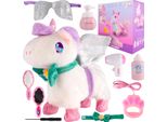 Malplay Guinzaglio Interattivo Morbido Unicorno Che Cammina E Suona + Accessori Giocattolo Elettrico Bambini Bambine Da 3 Anni