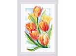 Confezione Da Ricamo A Punto Croce Riolis "FrüHlingsglüHen. Tulipani"", Schema Contato, 21X30Cm"