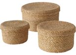 Set Di Cesti In Vimini Sophy In Seagrass Con Coperchio