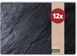 Set Di 12 Tovagliette Lavabili Effetto Ardesia Effetto Pietra