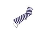 Marbueno Sdraio Pieghevole In Acciaio A Strisce Blu E Bianche Per Spiaggia E Piscina 187X55X24 Cm 10020