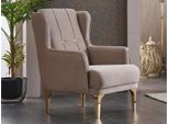 Poltrona Imbottita Poltrona Monoposto Tessuto Beige Soggiorno Poltrona Moderna