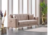 Divano Imbottito A Tre Posti In Tessuto Divano Divano A 3 Posti Design Beige