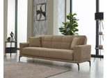 Divano Beige A Tre Posti Imbottito Design Divano A 3 Posti In Tessuto Divano