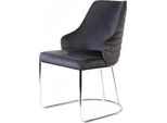 Poltrona Moderna Design Tessile Blu Bracciolo Sala Da Pranzo Sedia Imbottita Sedia Di Lusso