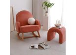Poltrona Imbottita Poltrona Soggiorno Tessuto Rosso Design Monoposto