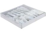 Appendino A Cuore Con Tubo Per Decorazione Di Banchi Di Chiesa, 18 Cm, Set Di 6, Argento/Bianco