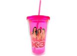 Bicchiere K3 Con Cannuccia Rosa - Bicchiere Per Bambini Per Bambine 300 Ml