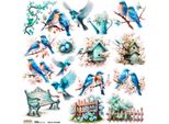 Aufkleber - Scraplove - Uccelli Blu Di Primavera
