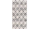 Tappeto Di Design Bianco Nero A Pelo Corto Con Motivo Geometrico Soggiorno