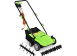 Costway Arieggiatore Elettrico 2 In 1 1500W, 3 Livelli Di Profondità Di Lavoro, 32 Cm Di Larghezza Di Lavoro, Raccoglierba Da 30 L, Lama E Rullo Aeratore Per Giardino