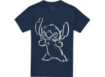 Lilo & Stitch - T-Shirt Sketch Per Uomo/Donna Unisex TV19860 (L) (Navy)