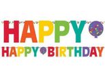 Amscan - Palloncini - Bandiera, Carta, Buon Compleanno SG38781 (Taglia Unica) (Multicolore)