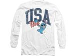 Lilo & Stitch - Maglietta Usa Per Uomo/Donna Unisex Manica Lunga TV19874 (M) (Bianco)
