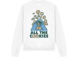 Sesame Street - Felpa "All The Cookies"" Per Bambini/Ragazzi Unisex TV20049 (M) (Weiß)"