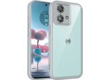 Custodia Per Motorola Edge 40 Neo Copertura Posteriore Trasparente Con Cornice In Tpu, Antiurto Grigio