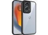 Custodia Per Motorola Edge 50 Fusion/Motorola G96 Cover Posteriore Trasparente Con Cornice In Tpu, Antiurto Nero
