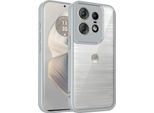 Custodia Per Motorola Edge 50 Pro Cover Posteriore Trasparente Con Cornice In Tpu, Antiurto Grigio