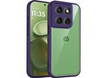 Custodia Per Motorola Edge 60 Stylus Cover Posteriore Trasparente Con Cornice In Tpu, Antiurto Viola