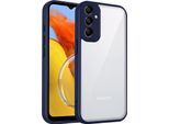 Custodia Per Samsung Galaxy M14 5G Cover Posteriore Trasparente Con Cornice In Tpu, Antiurto Blu