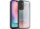 Custodia Per Samsung Galaxy A24 4G Cover Posteriore Trasparente Con Cornice In Tpu, Antiurto Nero