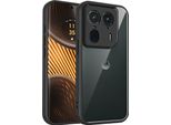 Custodia Per Motorola Edge 50 Cover Posteriore Ultra Trasparente Con Cornice In Tpu, Antiurto Nero