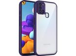 Custodia Per Samsung Galaxy A21S Cover Posteriore Trasparente Con Cornice In Tpu, Antiurto Purple