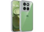 Custodia Per Motorola Edge 60 Pro Cover Posteriore Trasparente Con Cornice In Tpu, Antiurto Grigio