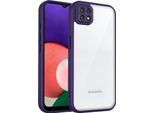 Custodia Per Samsung Galaxy A22 5G Cover Posteriore Trasparente Con Cornice In Tpu, Antiurto Purple