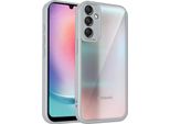 Custodia Per Samsung Galaxy A24 4G Cover Posteriore Trasparente Con Cornice In Tpu, Antiurto Grey