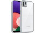 Custodia Per Samsung Galaxy A22 5G Cover Posteriore Trasparente Con Cornice In Tpu, Antiurto Grey