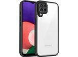 Custodia Per Samsung Galaxy A22 4G Cover Posteriore Trasparente Con Cornice In Tpu, Antiurto Nero