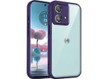 Custodia Per Motorola Edge 40 Neo Cover Posteriore Trasparente Con Cornice In Tpu, Antiurto Viola