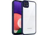 Custodia Per Samsung Galaxy A22 5G Cover Posteriore Trasparente Con Cornice In Tpu, Antiurto Blu
