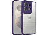 Custodia Per Motorola Edge 50 Pro Copertura Posteriore Trasparente Con Cornice In Tpu, Antiurto Viola