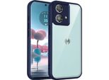 Custodia Per Motorola Edge 40 Neo Cover Posteriore Trasparente Con Cornice In Tpu, Antiurto Blu