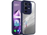 Custodia Per Infinix Note 50 4G/Note 50 Pro 4G Cover Posteriore Trasparente Con Cornice In Tpu, Antiurto Blu