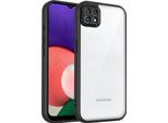 Custodia Per Samsung Galaxy A22 5G Cover Posteriore Trasparente Con Cornice In Tpu, Antiurto Nero