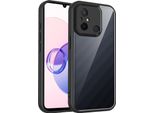 Custodia Per Xiaomi Redmi 12C/Poco C55 Cover Posteriore Trasparente Con Cornice In Tpu, Antiurto Nero